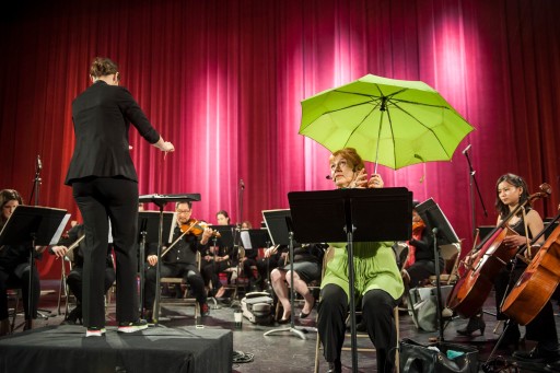 Navida Stein performs with The Chelsea Symphony in a children's concert at the United Palace Theatre in Washington Heights.